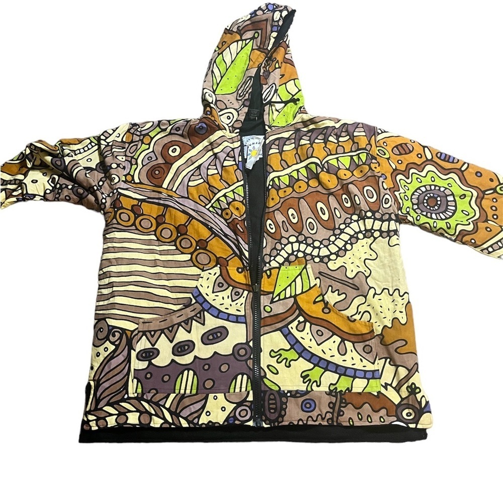 Sunshine Joy Fleece lined wild prints zip front jacket